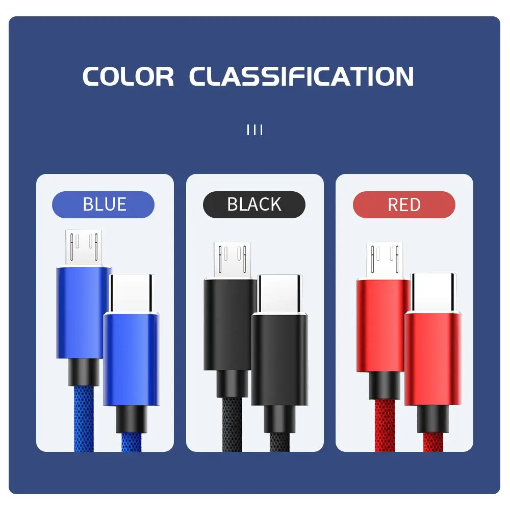 Адаптер 1 м, быстрое зарядное устройство OTG USB типа C к кабелю Micro USB между мужчинами и мужчинами, кабель для передачи данных, быстрая зарядка для
