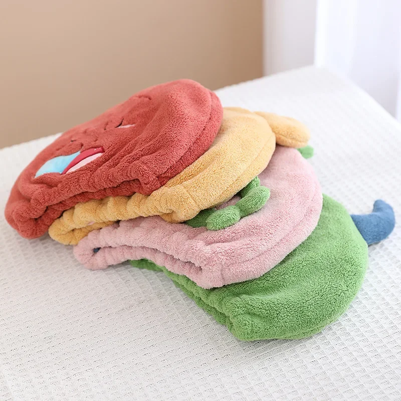 Cute Cartoon Animal Child Hair Towel Cap Drying Hat Quick-dry Microfiber Super Absorption Hair Twist Kid Bath Hat Bathroom