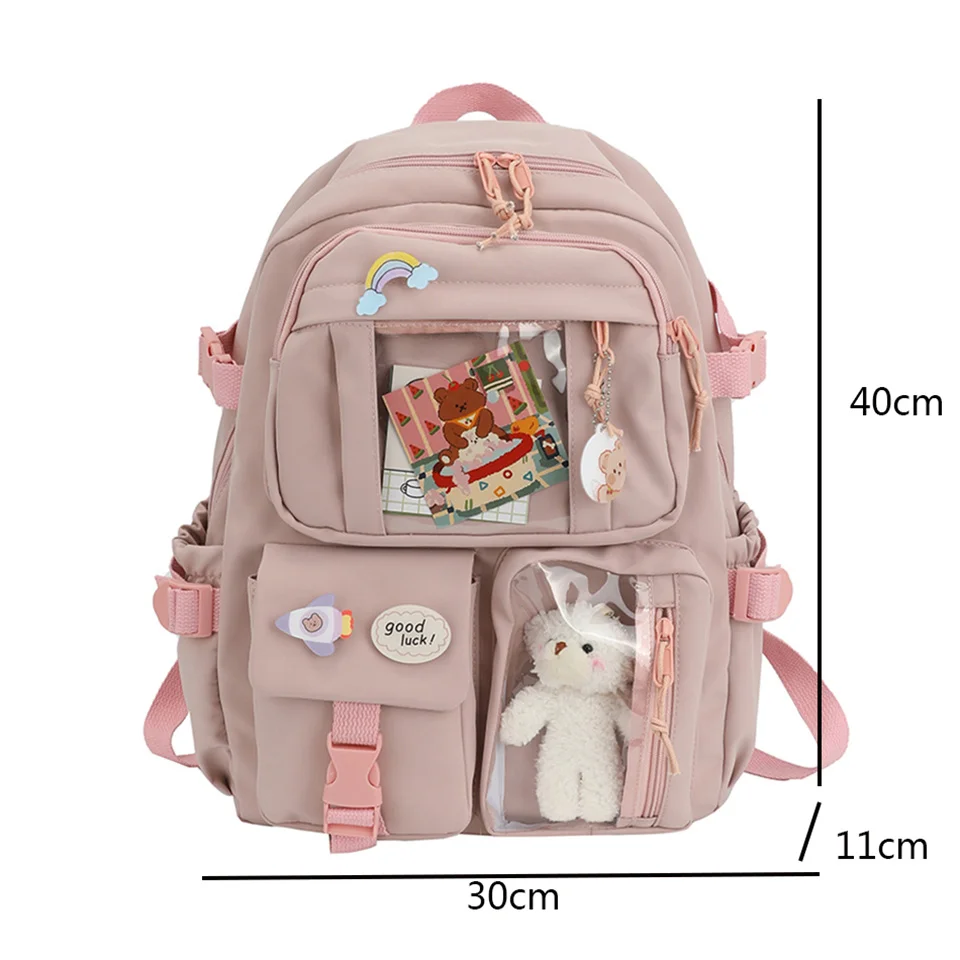 Zaino da donna carino zaini da scuola in Nylon multitasche impermeabili per studenti ragazze femminili pacchetto di libri per Laptop Kawaii Mochilas