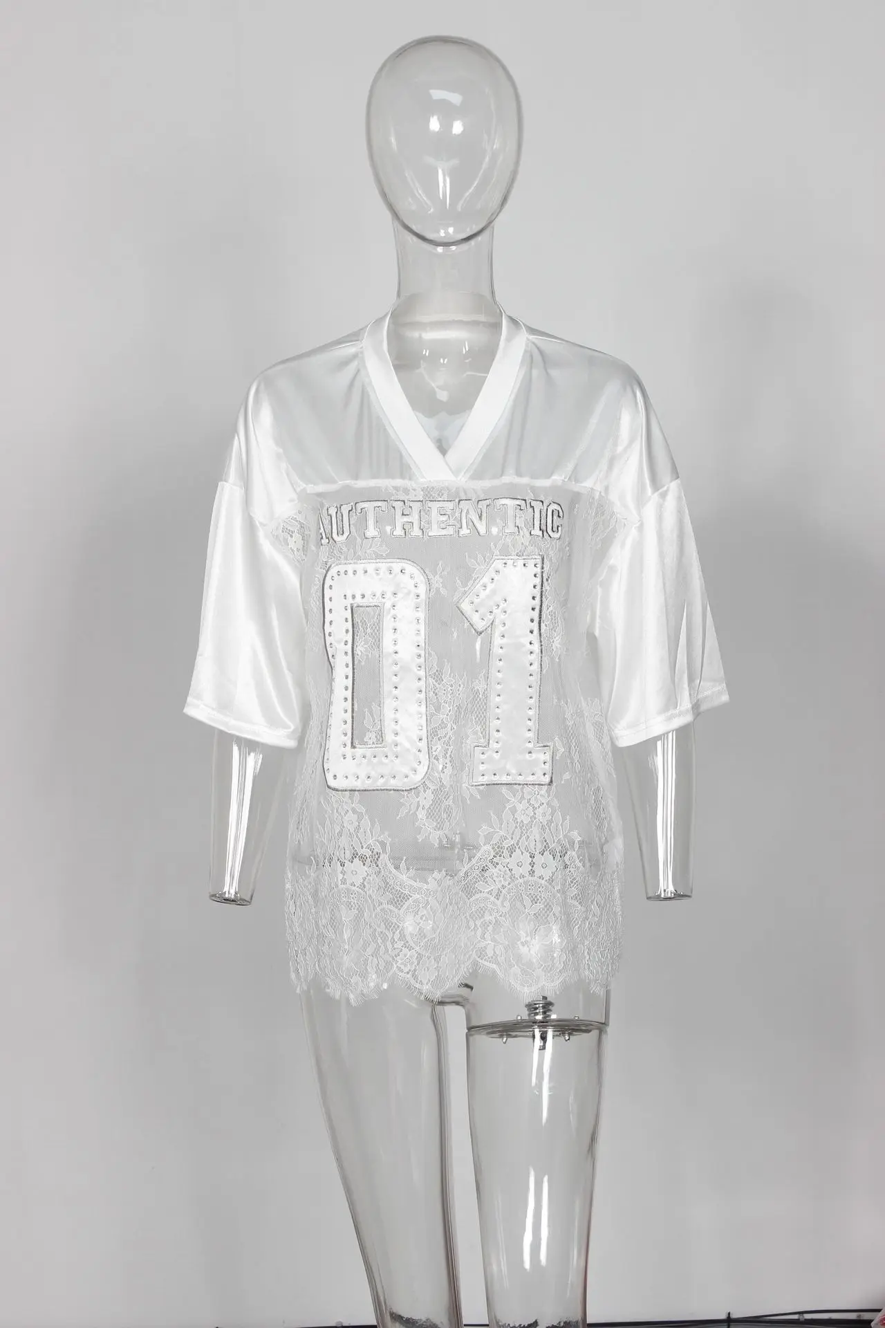 Sexy Graphic Tops Lace Rhinestone T Shirts Fashion Sweatshirts Streetswear 2025 Summer Clothes Women Y2K Letter Tops Tees