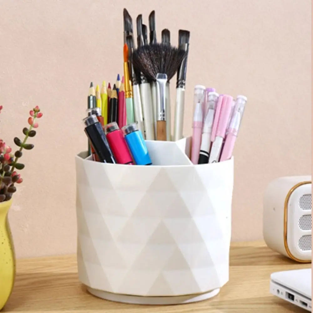 Dust Proof Rotating Pen Holder 360 Rotating Separate Desk Pencil Storage Box Anti-deformed Large Capacity