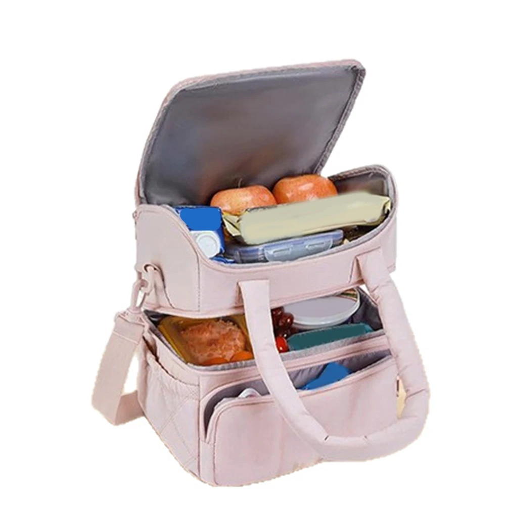 

Stylish and Functional Insulated Lunch Bag with Dual Layer Technology Ensures Your Food Stays at Desired Temperature All Day