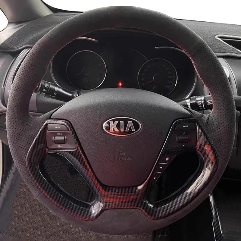 Car Steering Wheel Cover For Kia K3 K2 Rio Forte 5 Ceed Cee'd 2 Proceed GT Cerato 3 2012-2018 DIY Suede Steering Wheel Braid