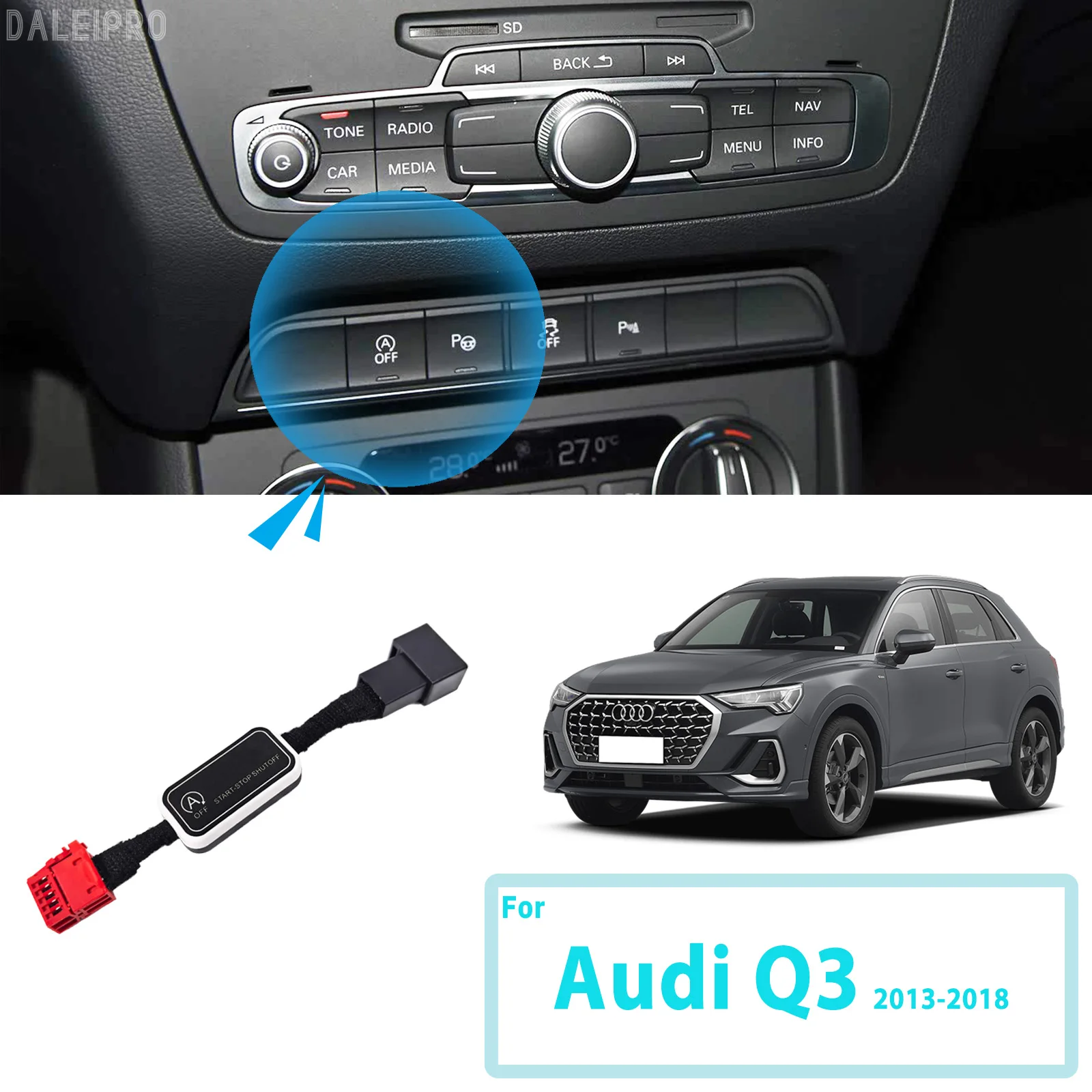 For Audi Q3 8U 2013-2016 2017 2018 Automatic Stop Start Engine System Disable Smart Shut Down Car Auto Start Stop Eliminator