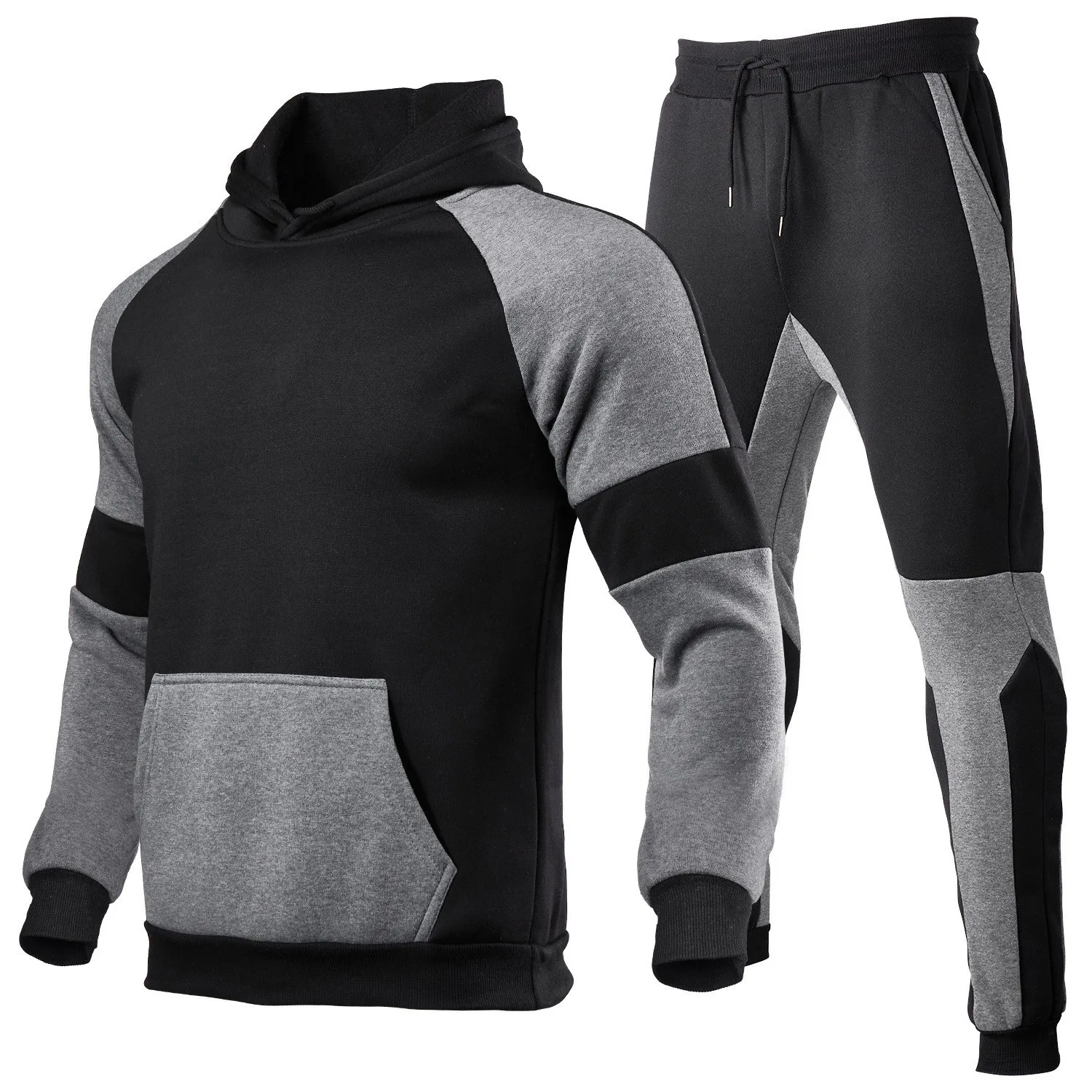 2026 Europäisch-Amerikanisches Herren Zweiteiler-Set mit Kapuze Langarm-Oberteil Jogginghose Mode Fitness Jogging Aerobic Freizeit Sport – Detail 5