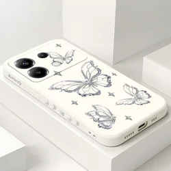 Silver Butterfly Phone Case For Xiaomi PocoF8 F7  X7 X6 F6 M6 M5 M5S F5 X5 F4 X4 M4 F3 M3 X3 Pro 4G 5G GT Silicone Cover