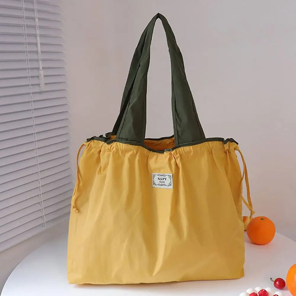 

Makeup Bag Girls Handbag Drawstring Bag Letter Solid Color Korean Shoulder Bags Foldable Storage Bag Women Shopping Bag