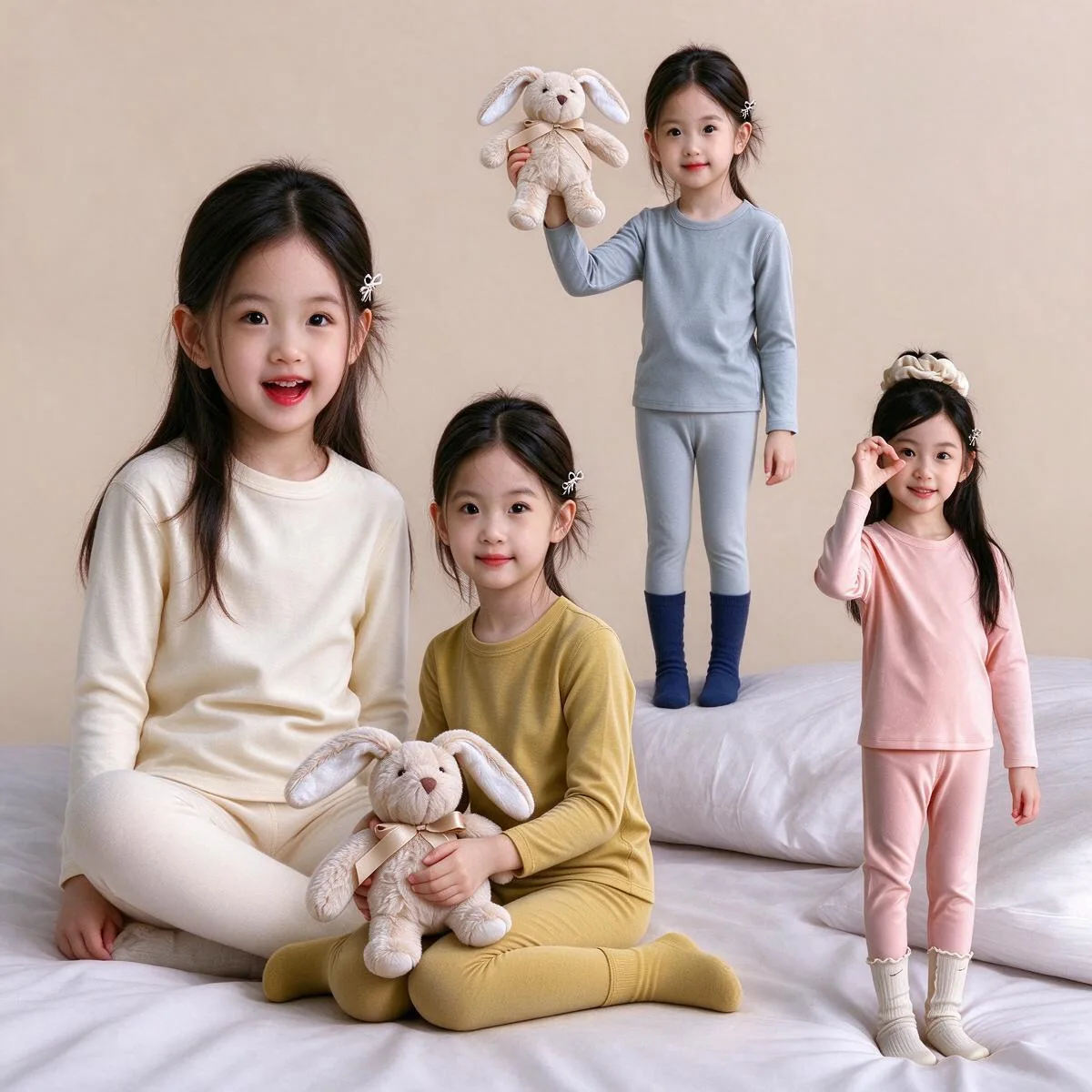 Toddler Kid Baby Boy Girl Clothes Set Cotton Pj Set Homewear Long Sleeve Top and Pant Suit Casual Plain Pajamas Set Outfit