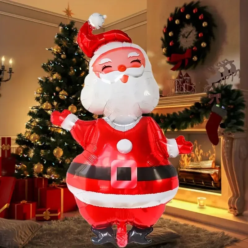 2 Stück Weihnachtsmann-Aluminiumfolienballons, geeignet für Weihnachtsfeiertagsdekoration, Weihnachtsfeier-Thema, Foto-Requisiten