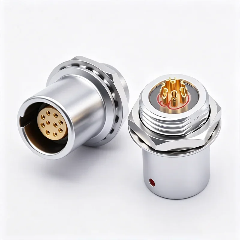 0B 1B 2B EHG Aviation Plug Connector Compatible with LEMO Remo Connector Metal Internal Fixed Protruding EHG Socket 9/12/15MM