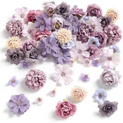 20Pcs/set 4cm Silk Rose Artificial Daisies Flower Heads for Craft Wreath Wedding Decor DIY Table Home Room Decor Fake Flowers