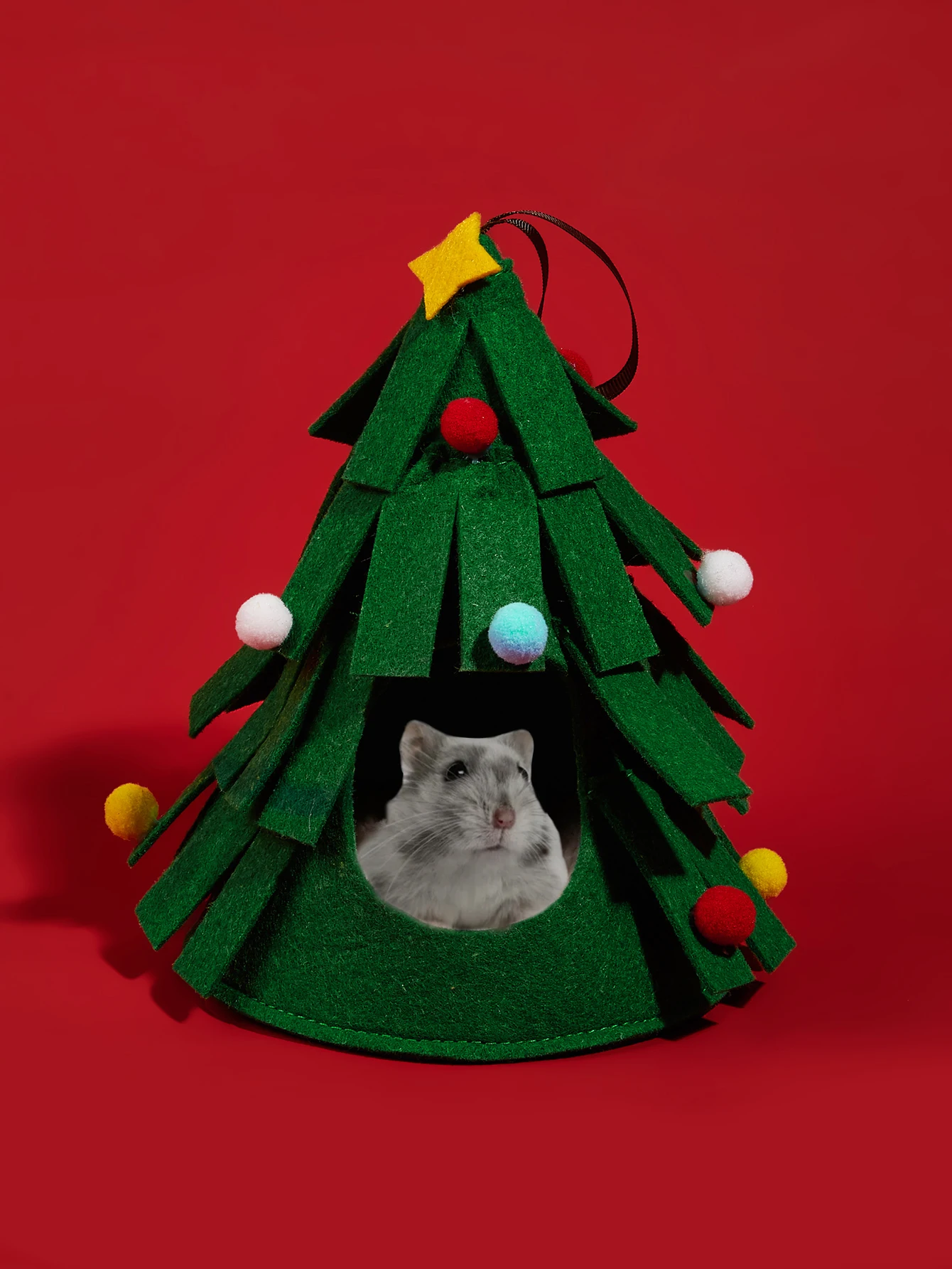Hamster Guinea Pig Cage Accessorie Rabbit Chinchilla Hedgehog Bird Christmas Tree Shape Small Animal Pet Bed House Green