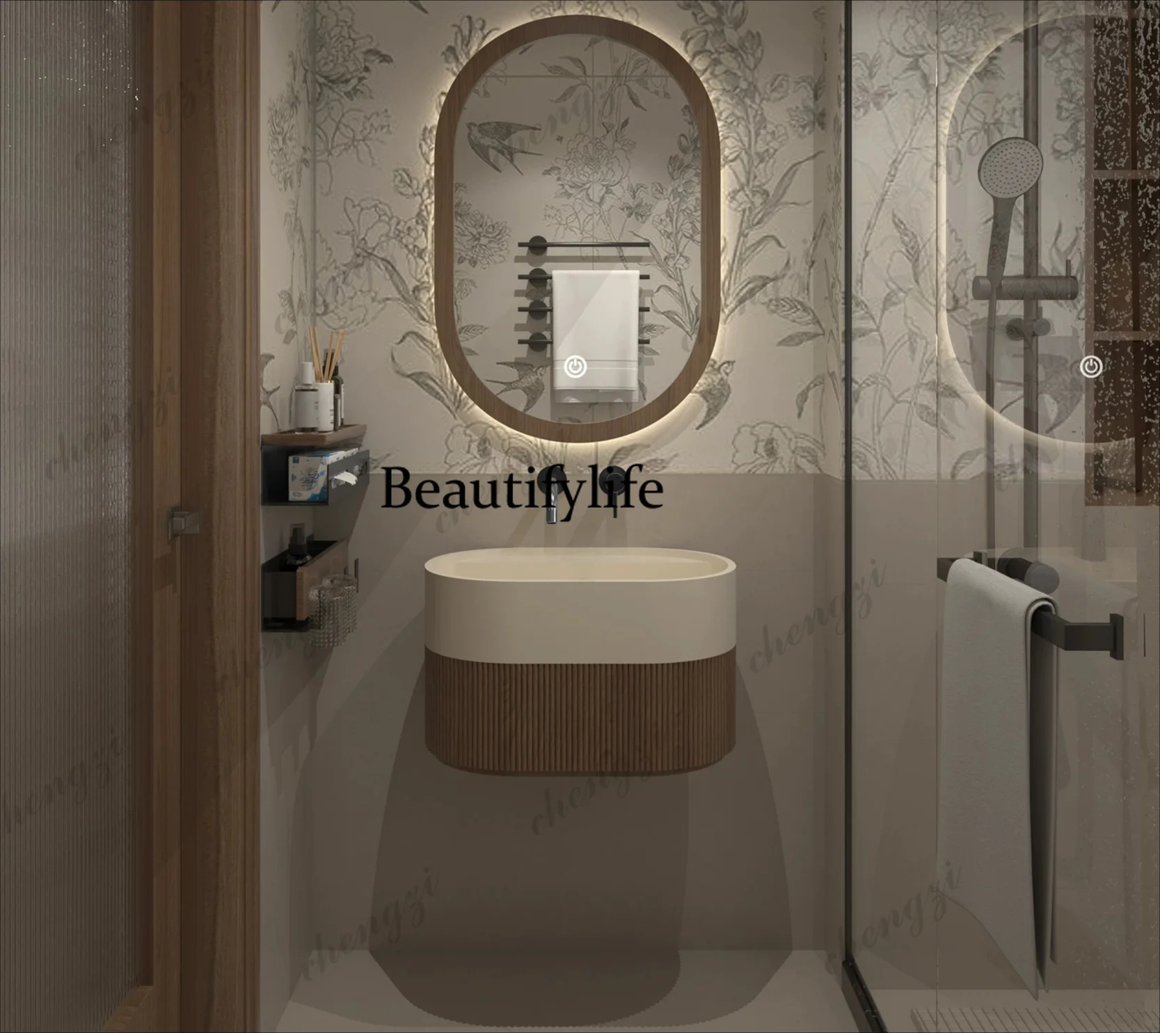 High-end, wall-mounted washbasin, new medieval washbasin, bathroom small size, washbasin