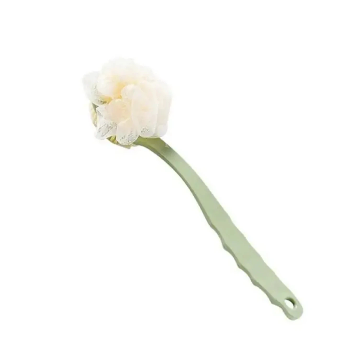 

Щетка для душа с длинной изогнутой ручкой, мягкой щетиной и отшелушивающей люфы, подходит для влажной или сухой кожи, 1 шт.