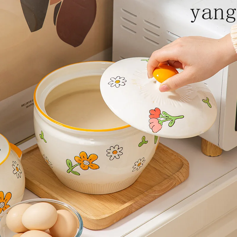 LMM ceramic high temperature resistant pepper jar with lid household small rice jar kitchen kimchi seasoning jar