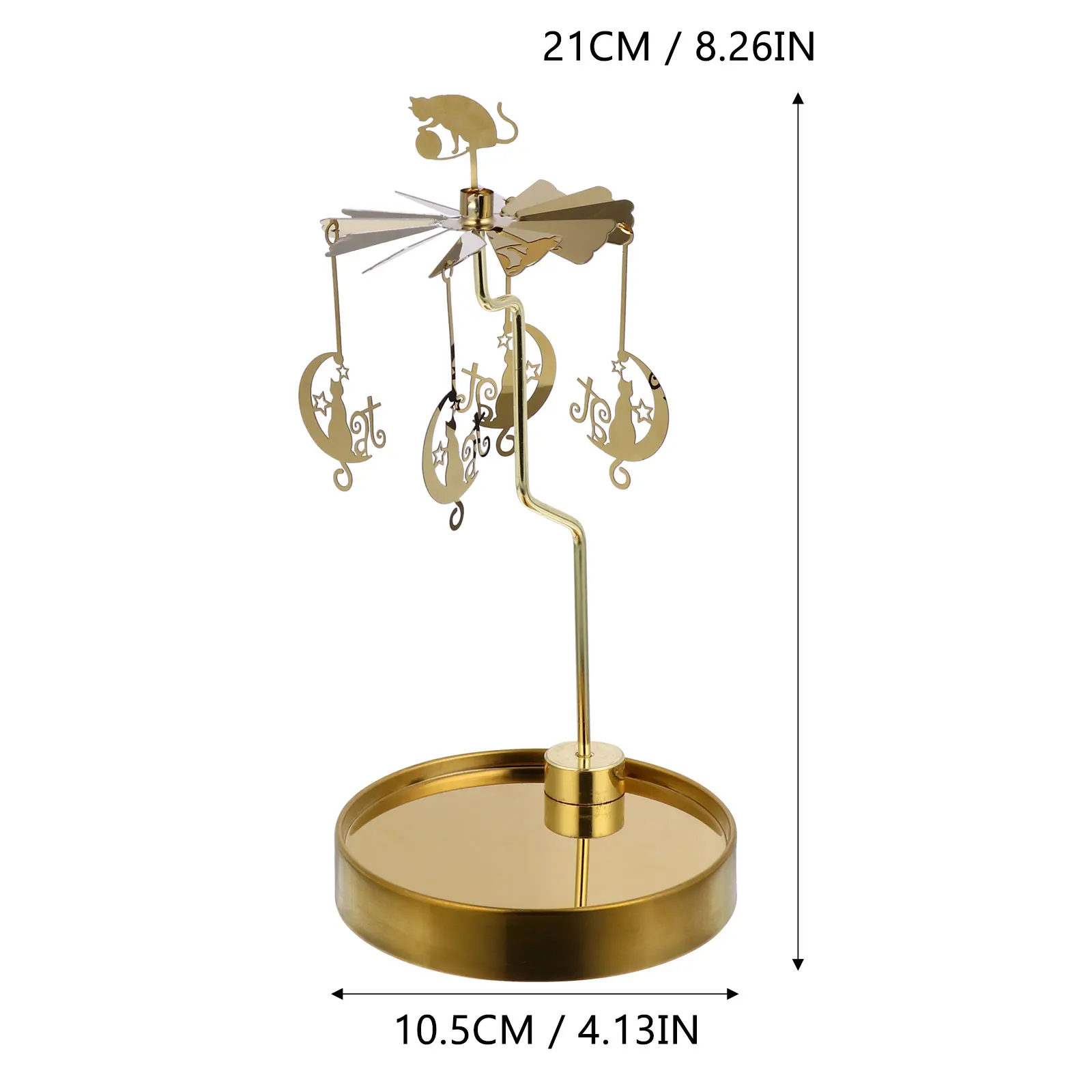 

1pc Rotating Candlestick Premium Metal Christmas Desktop Adornment For Home Wedding Gathering Decor Xmas Holder Table