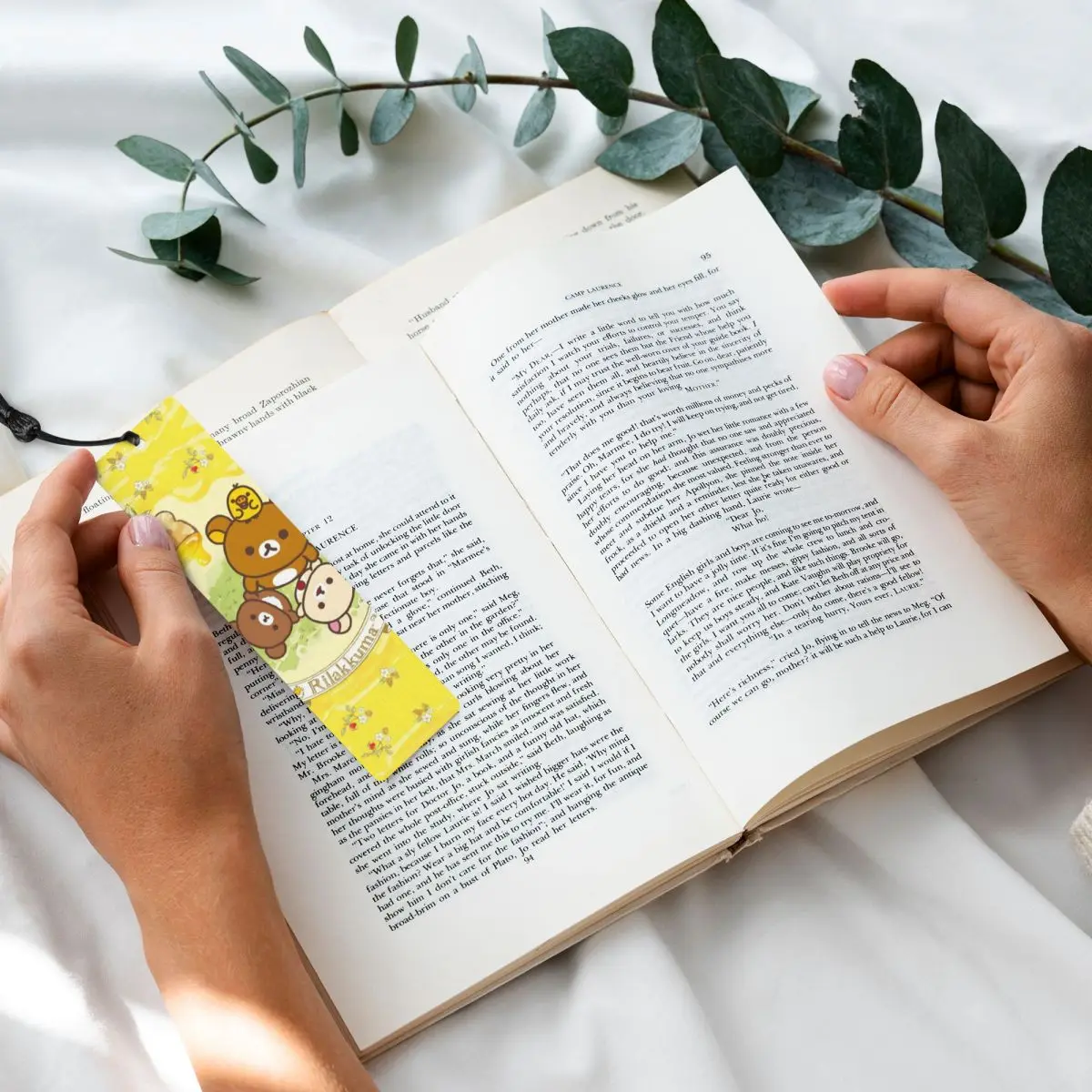 R-Rilakkumas Bookmarks For Books Stationery Kawaii Lazybear Doll Cartoon Pattern Book Accessories Perfect Student Gift Book Mark