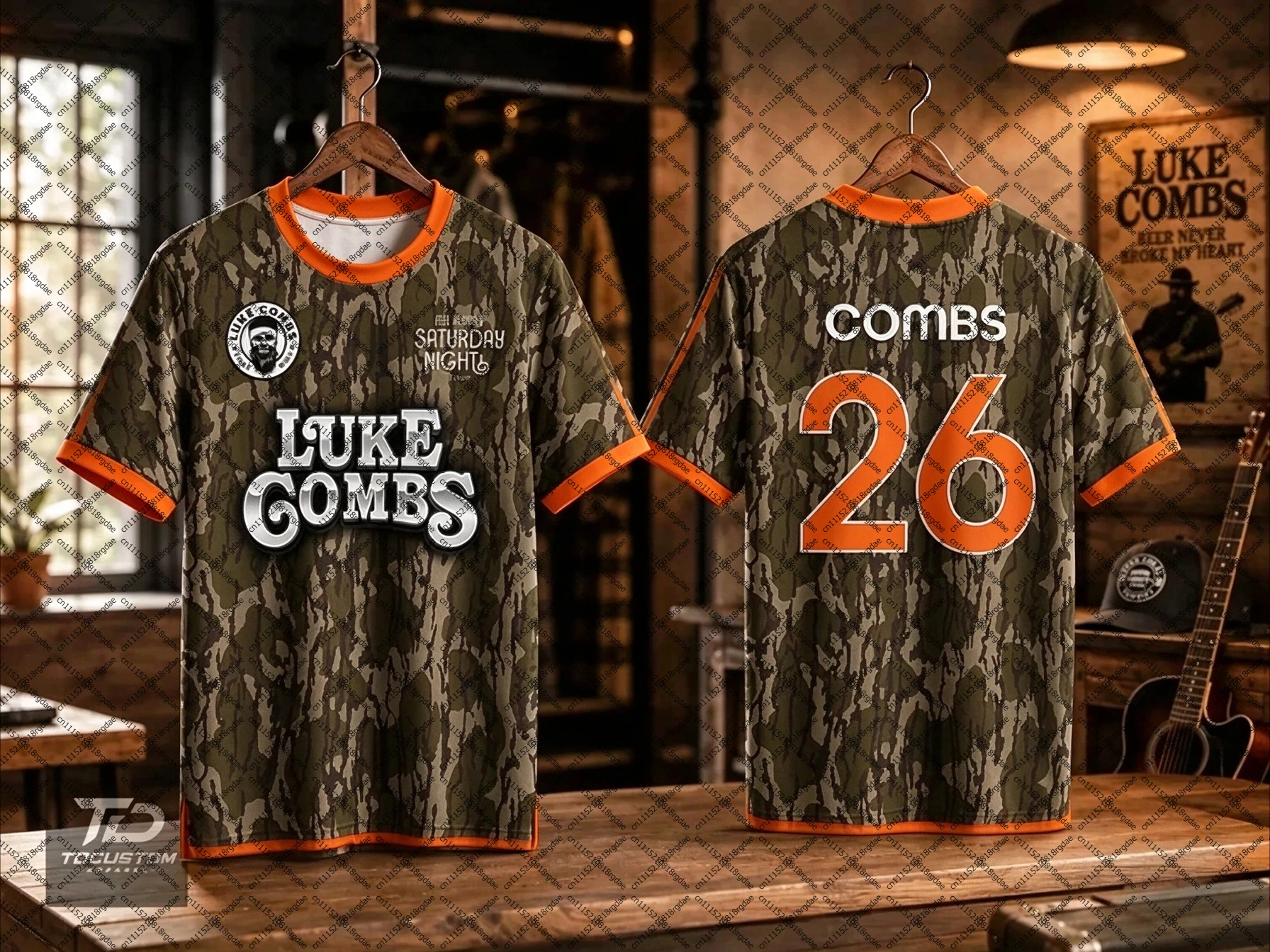 2026-27 New Luke Combs Parent Child Stand Up Collar Knitted 3D Printed Y2K Breathable Casual T-shirt for Daily Training Wear