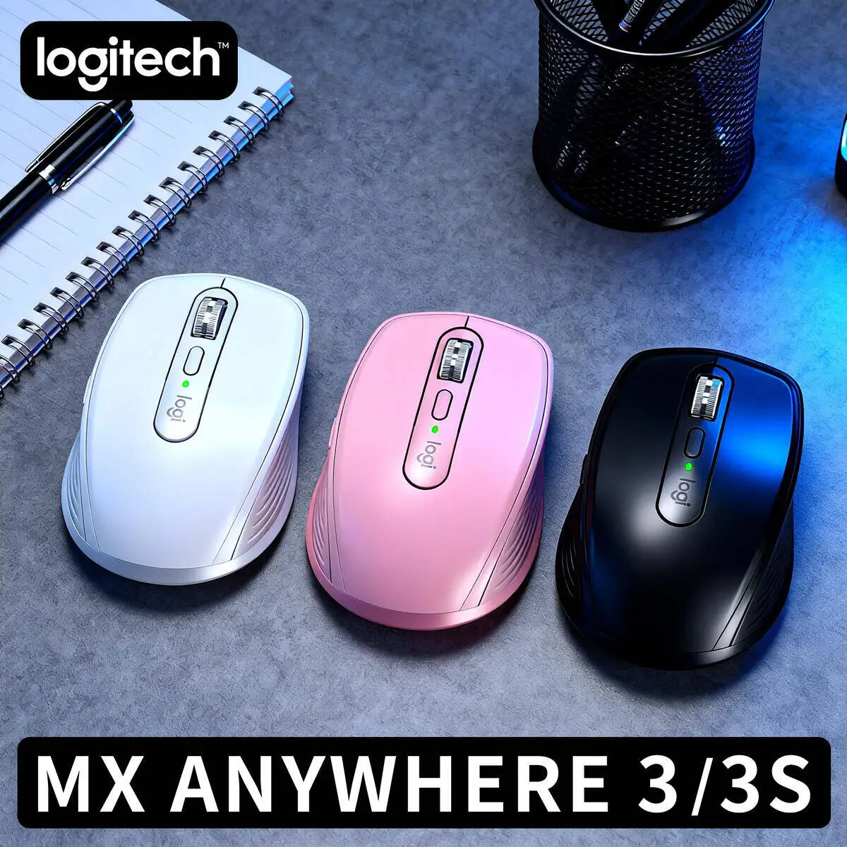 

Logitech Master Series MX Anywhere 3S Bluetooth Беспроводная бесшумная мышь Мягкий звук Офисный женский планшет