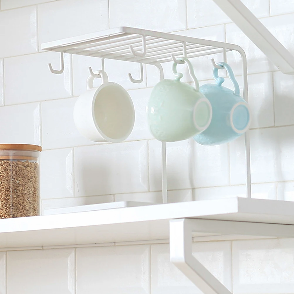 

Glass Rack White Kitchen Drying Shelf Mug Glass Cup Rack Holder Organizer Cabinet Coffee Table Office Space Saver