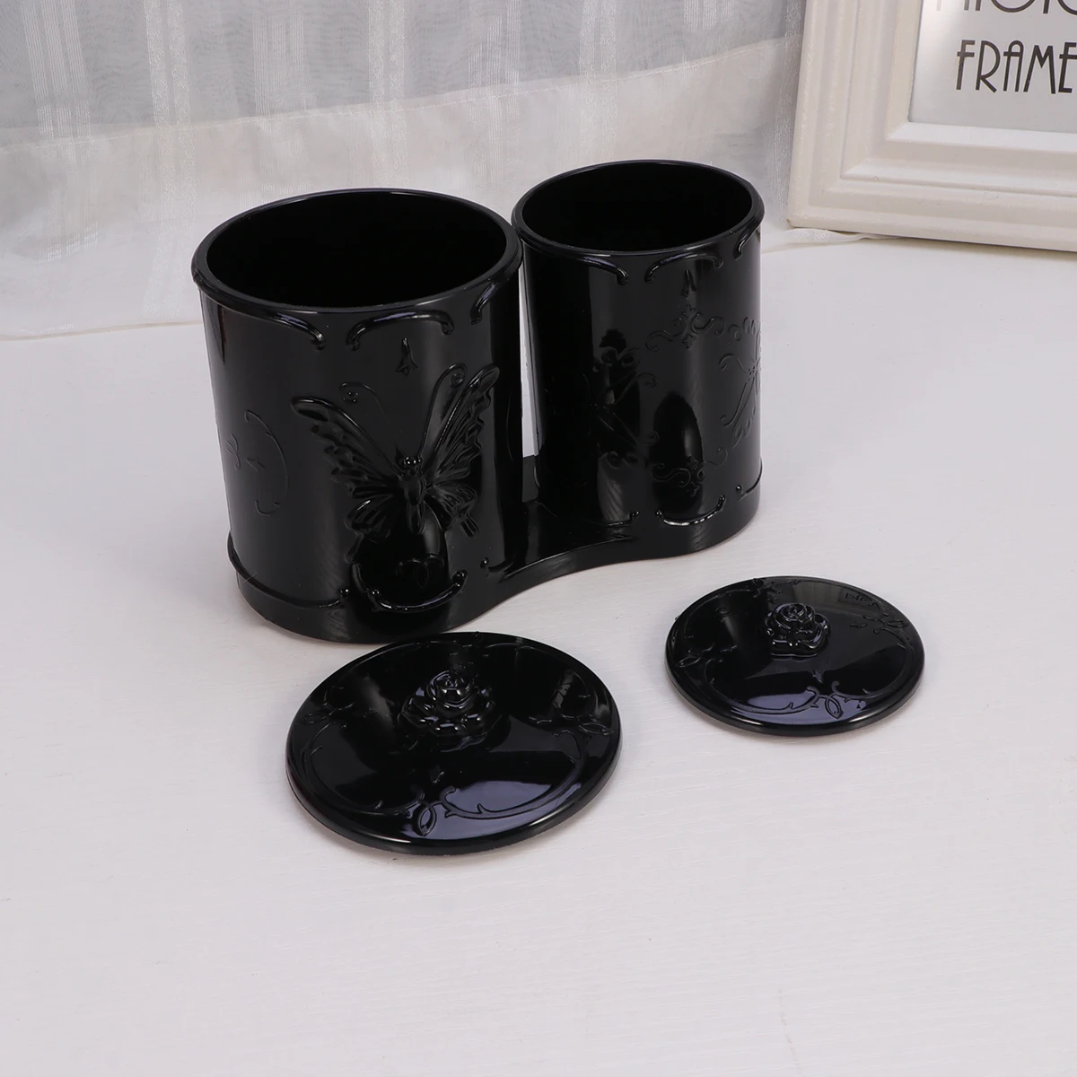 

Pen Holder Cotton Storage Box Pads Skincare Organiser Swab Apothecary Jars