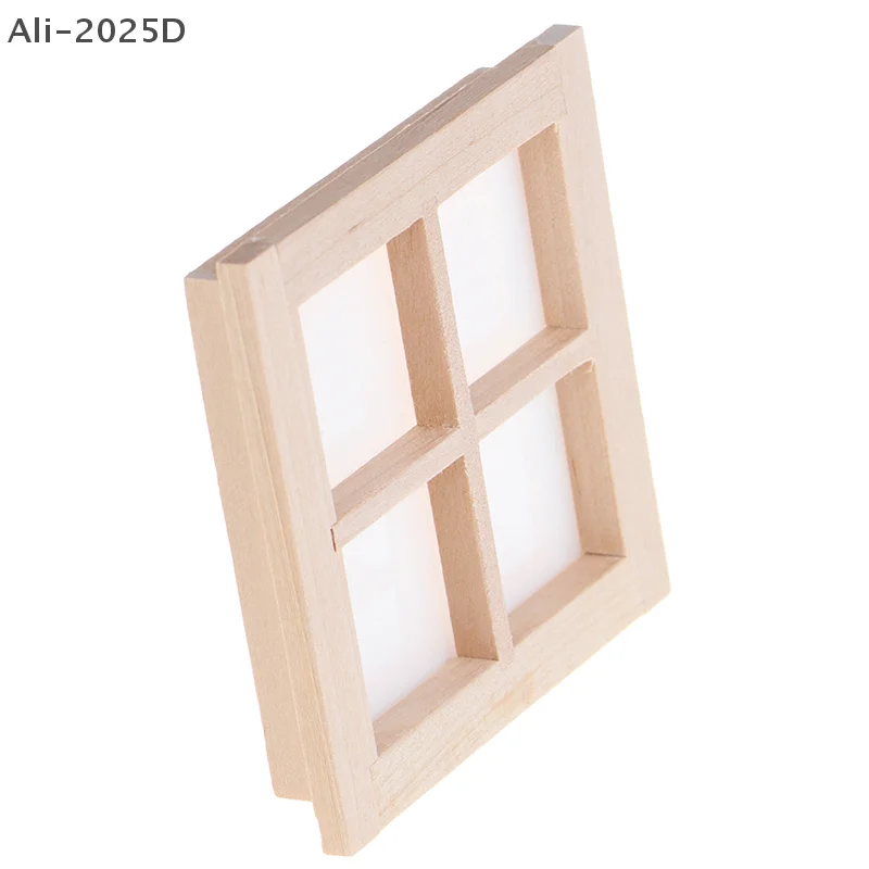 

1:12 Dollhouse Miniature Wooden 4 Pane Window DIY Accessories