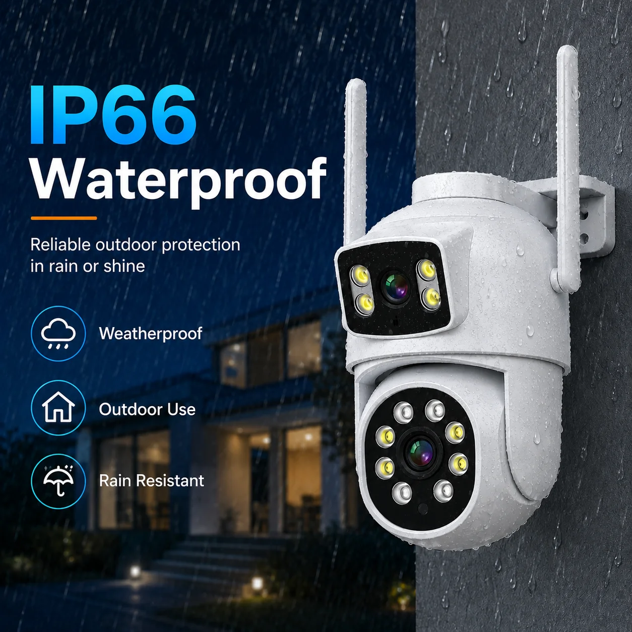 Outdoor Wireless Security IP Camera 4K 8MP HD Dual Lens External Wifi PTZ Camera Auto Tracking Street Surveillance Camera ICsee