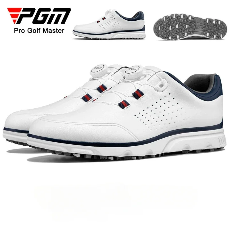 

PGM Men's Soft Rubber Midsole Golf Shoes Anti-Slip Stud Knobs Waterproof Microfiber Sneakers Comfortable Breathable Shoes XZ319