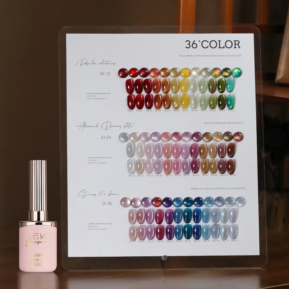 

Nail Salon Professional 15Ml Shining Glass Bead Gel Polish 36 Colors Cat Eye Gel Nail Polish Set