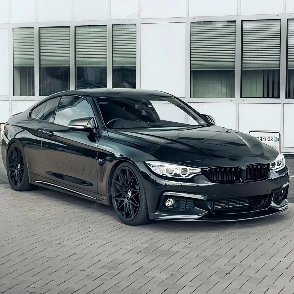4 قطعة شفة مصد السيارة الأمامية الناشر الفاصل طقم الجسم غطاء لسيارات BMW F32 F33 F36 420i 430i 420d M440i 2014-2020 ABS لمعان أسود ضبط #1