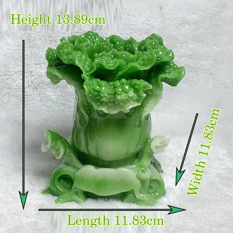 Jade powder optimized synthetic crafts, home living room, office, study decoration gifts, cabbage pen holder, 1 piece