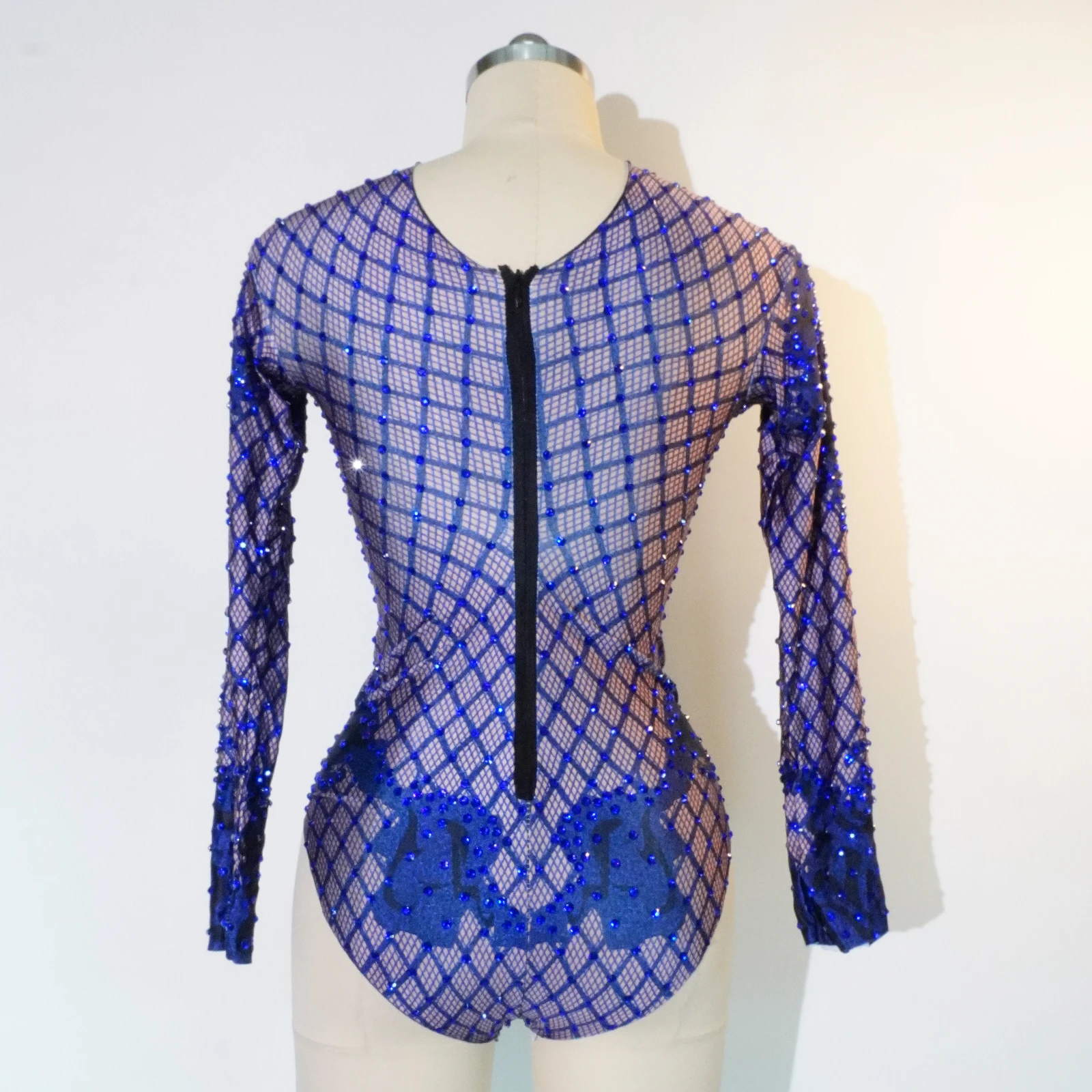 Боди на заказ Royal Blue с кристаллами, женский костюм кабаре, сирена, блестящее сценическое представление, клуб на день рождения, танцевальная одежда Drag Queen ​