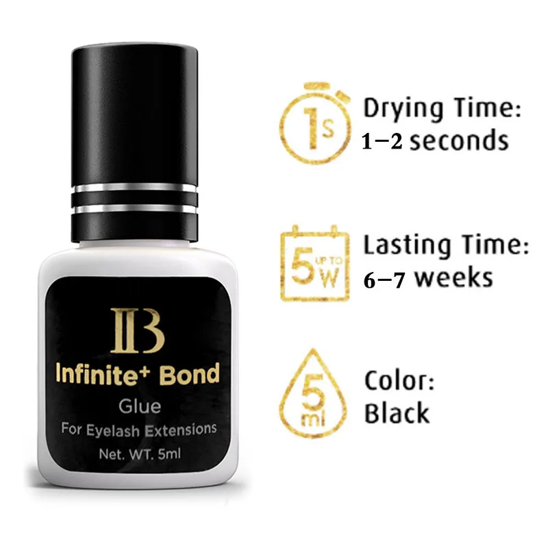 IBeauty Infinite Bond Glue For Eyelash Extensions Korea Health Black Cola Black Metal Cover Cap Fake Lash Eyes False Tools 1-2s