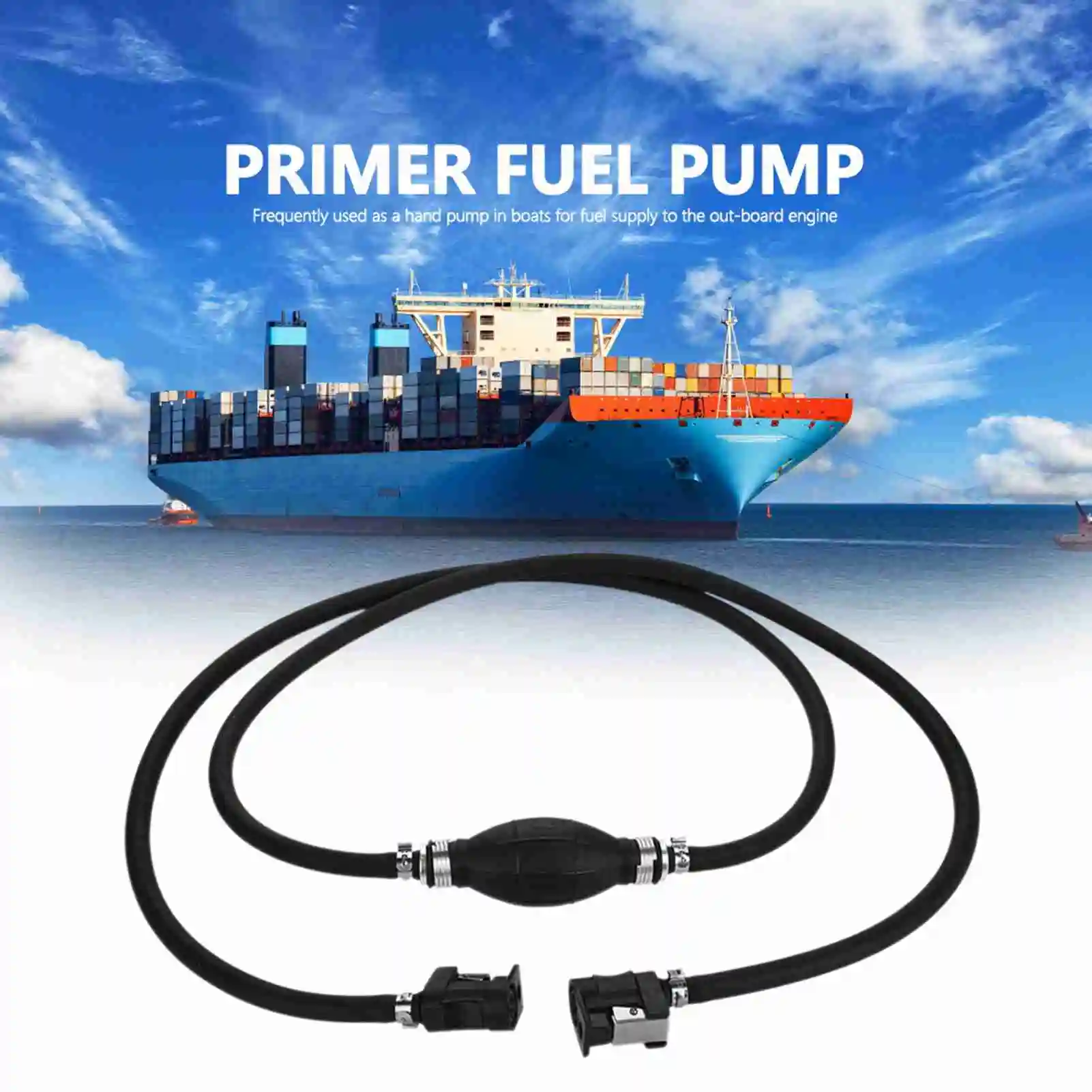 Boat Fuel Pump Line Hand Primer Bulb Gas Outboard Petrol Fuel Line Marine engine one-way manual oil pump external oil pipe