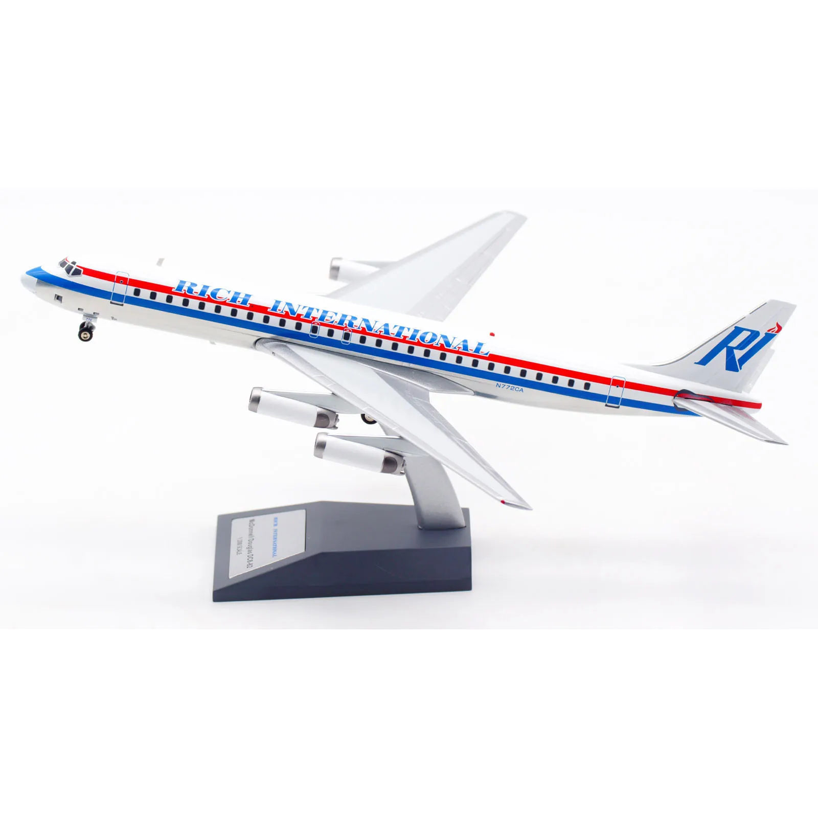 IF862JN0619 Liga Avião Colecionável INFLIGHT 1:200 RICH INTERNATIONAL McDonnell Douglas DC-8-62 Diecast Aircraft Model N772CA