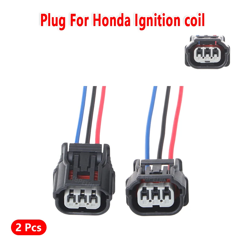 For Honda Civic Accord CR-V Ignition Coil Plug Wire Socket Wiring Connector Accessories 2 Pcs
