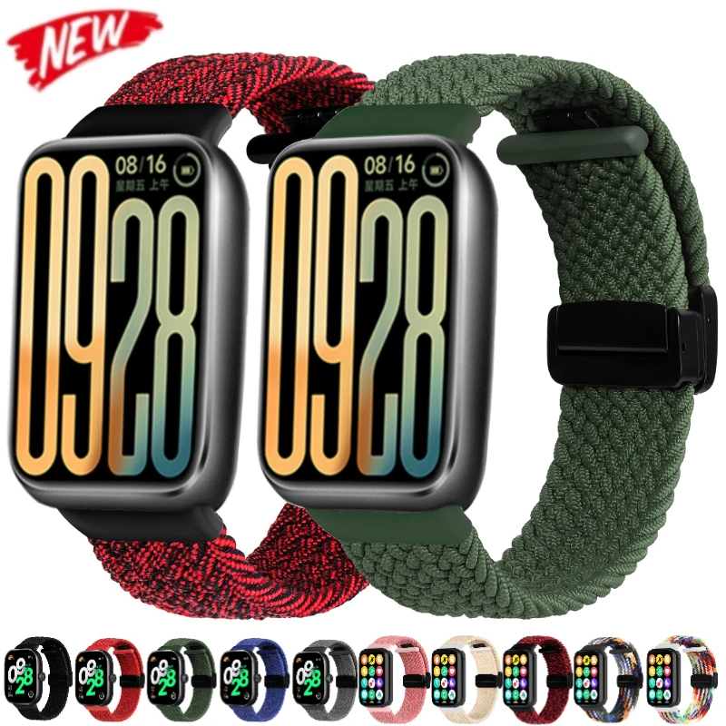 Нейлоновый ремешок для Xiaomi Band 10 Pro/8 Pro/9 Pro, плетеный ремешок с магнитной застежкой, регулируемый для Redmi Watch 4 5 6.