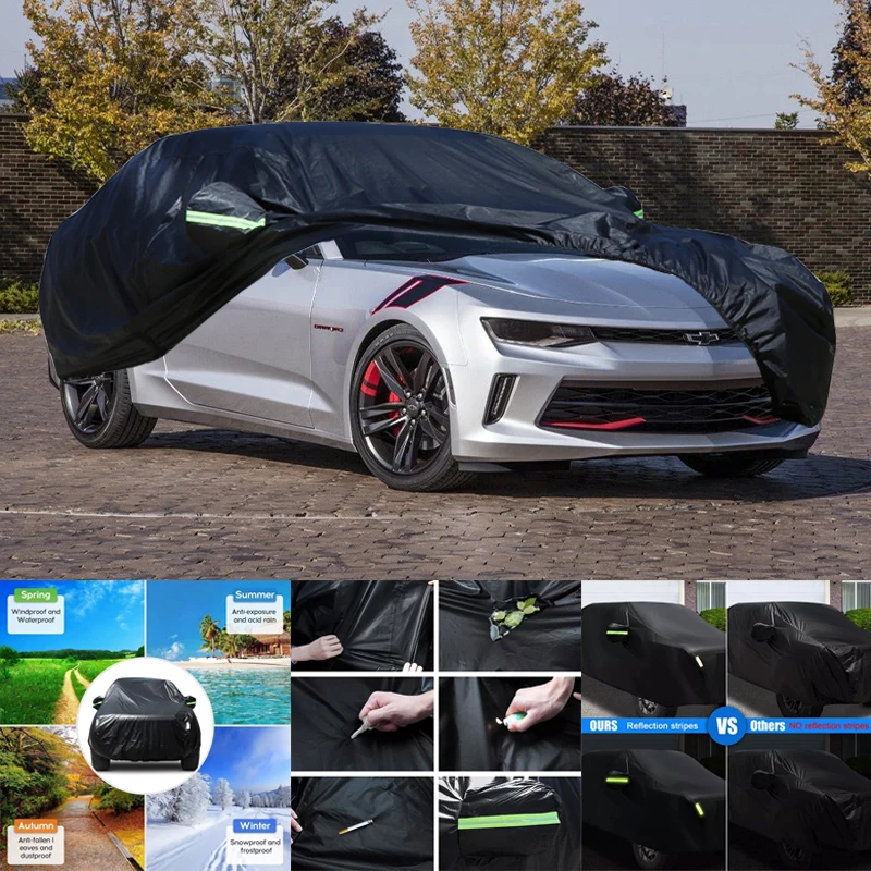 

For Chevrolet Camaro All-Weather Car Covers 6-in-1 Waterproof Dustproof UV Proof Snowproof Scratch Resistant Protection