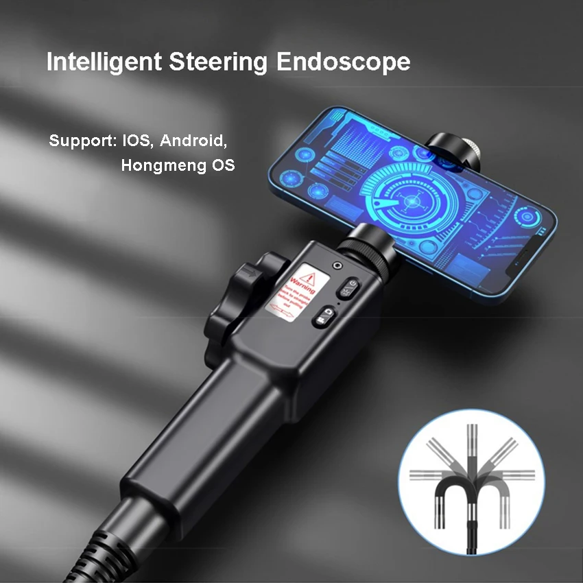 

6MM/8.5MM 180 Degree Two-Way Steering Industrial Borescope Endoscope Cars Inspection Camera for IOS Android PC