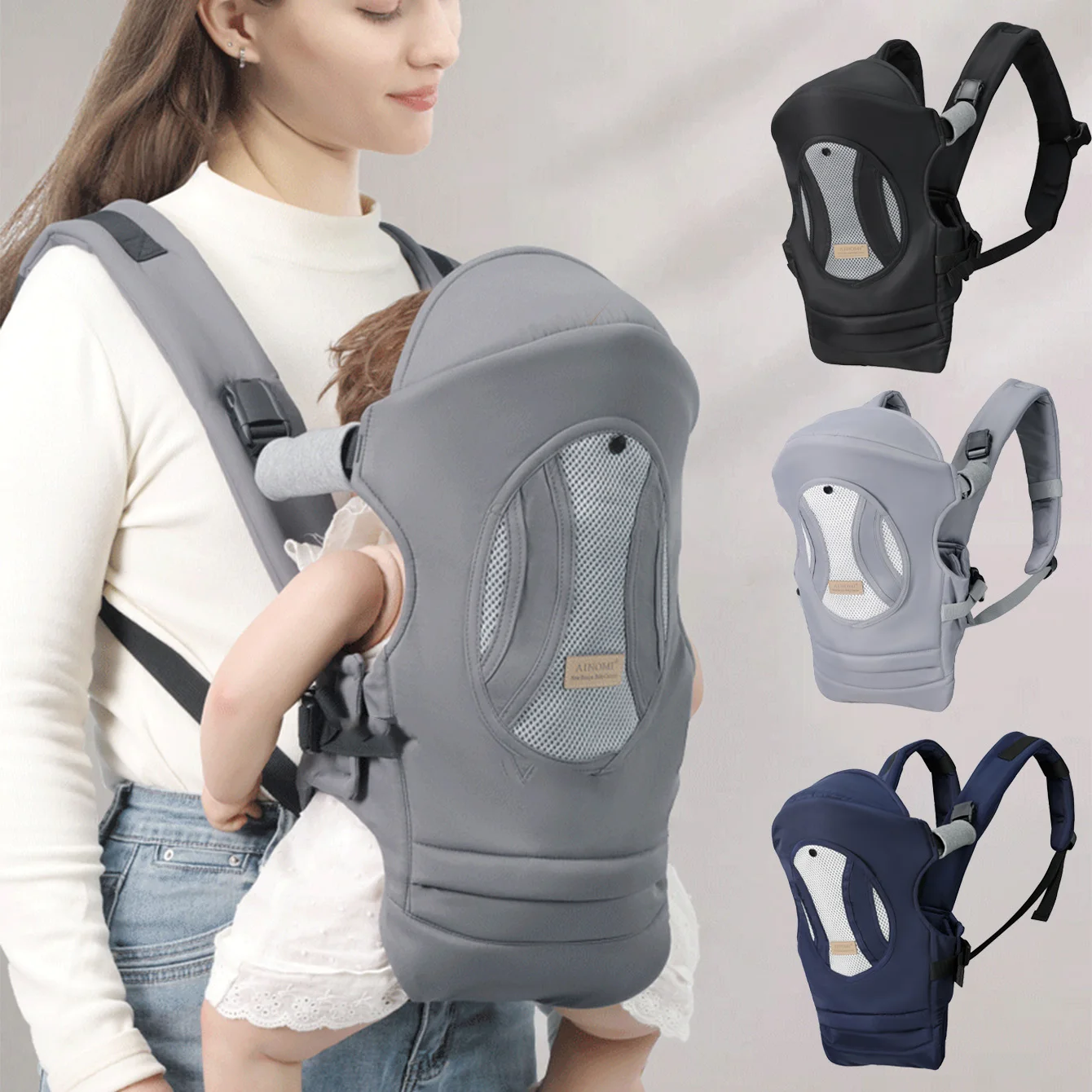 

1Pc Baby Carrier - Ergonomic, Cozy and Lightweight Carrier for 7-45lbs, Effortless to Put On, Ideal for Hands-Free Parenting, En