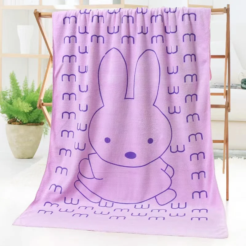 70*140cm Rabbit Microfiber Bath Towel Cute Large Soft Baby Kids Boys Girls Women Towels Beach Swimming Absorbent Wrap Quick Dry