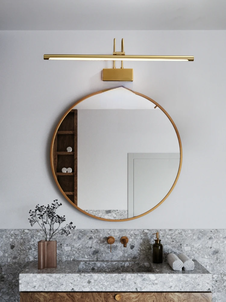 Post-modern American copper mirror headlight copper bathroom cabinet lamp bathroom vanity mirror cabinet lamp mirror front wall