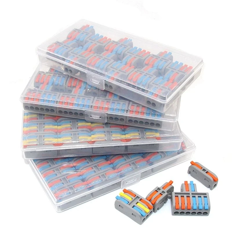 Mini Fast Wiring Cable Connectors Universal Compact Splitter Electrical Conductors Push-in Home Terminal Block Junction Box