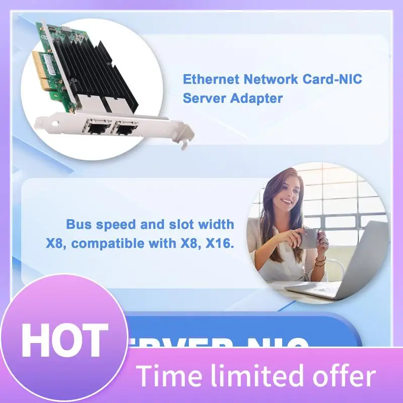 

ABFN-High Performance NIC X540-T2 With X540 Chipset 10Gbs, RJ45 Dualport PCI-Ex8 Server Desktop Network Card