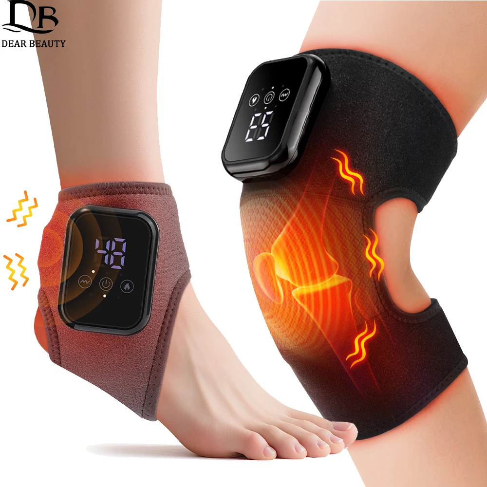 

Электрический массажер для ног с подогревом и вибрацией, 3-уровневая нагревательная наколенница, массажер для лодыжки, бандаж с подогревом, массажная обертка, защита для ног