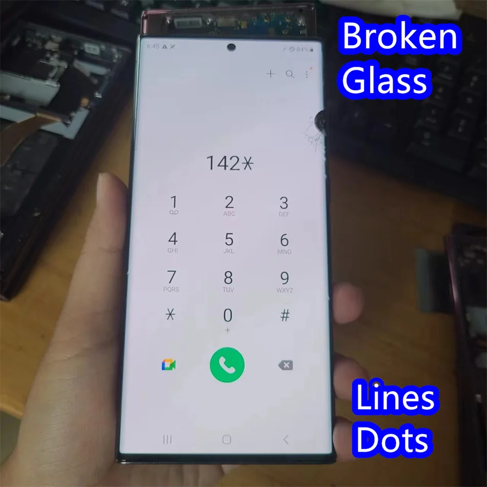 Repair Edge Screen Separete Glass Practice LCD For Samsung Galaxy S22 Ultra SM-S9080 S908N S908U Broken Glass Touch OK DOT+ LINE