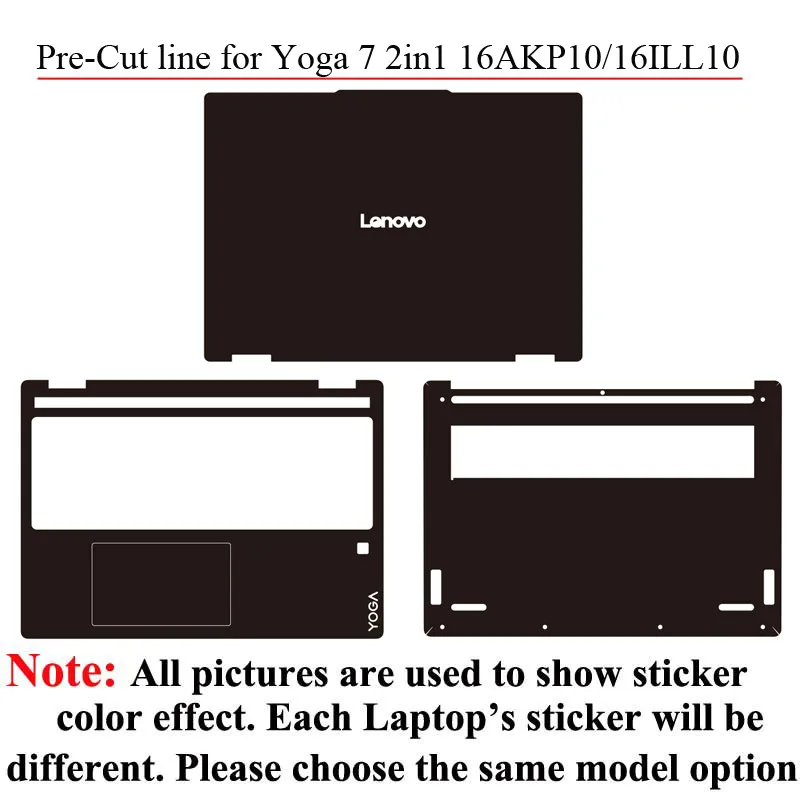 Pre-Cut Laptop Skin for Lenovo Yoga 9 16IAH10 Aura Edition 16 Gen 11 10 Pro 7 2in1 16AGP11 16AKP10 16ILL10 Cover Film Sticker