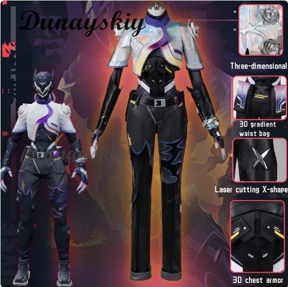 Game New Valorant Cosplay Vyse Cosplay Men Women Valorant Disguise Costume Adult Men Halloween Roleplay Fantasia Suits