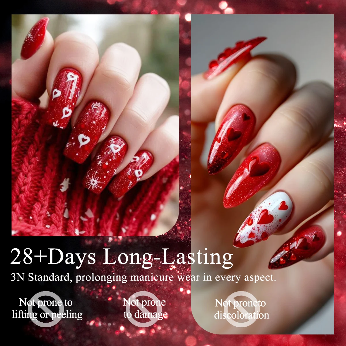 Ensemble de vernis à ongles VOKY 7ML, de couleurs vives, comprenant un couche de base et un couche de finition, des ongles de qualité salon.