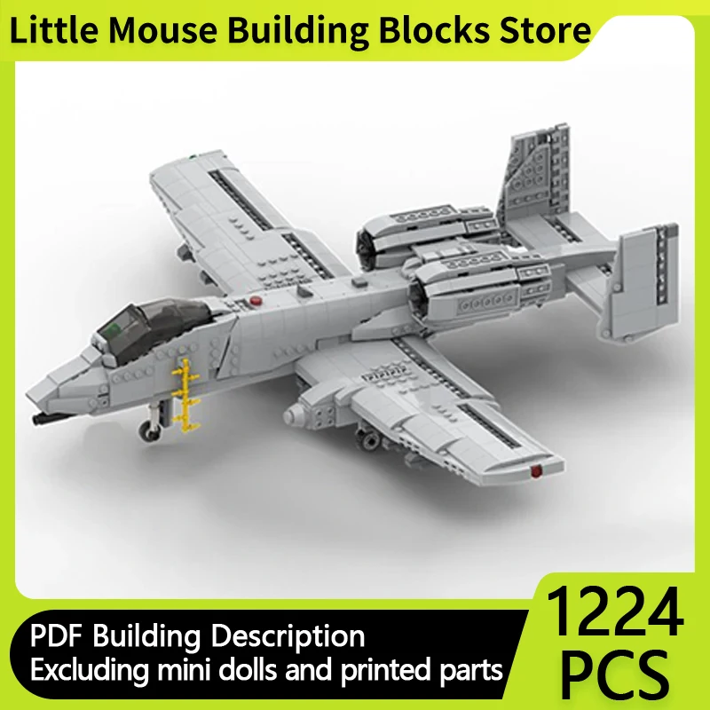 

Military Aircraft Model MOC Building Bricks A-10 Attack Aircraft Modular Technology Gifts Children Toys Suit Holiday Assemble